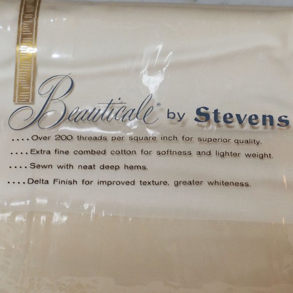 NWD Stevens Beauticale Cotton 200 Thread (2) Cream Pillow Cases 42 x 38.5 - Picture 5 of 7